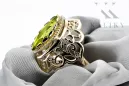 Vintage Handwerk Ring Gelber Peridot 14 Karat Gelbgold vrc017y